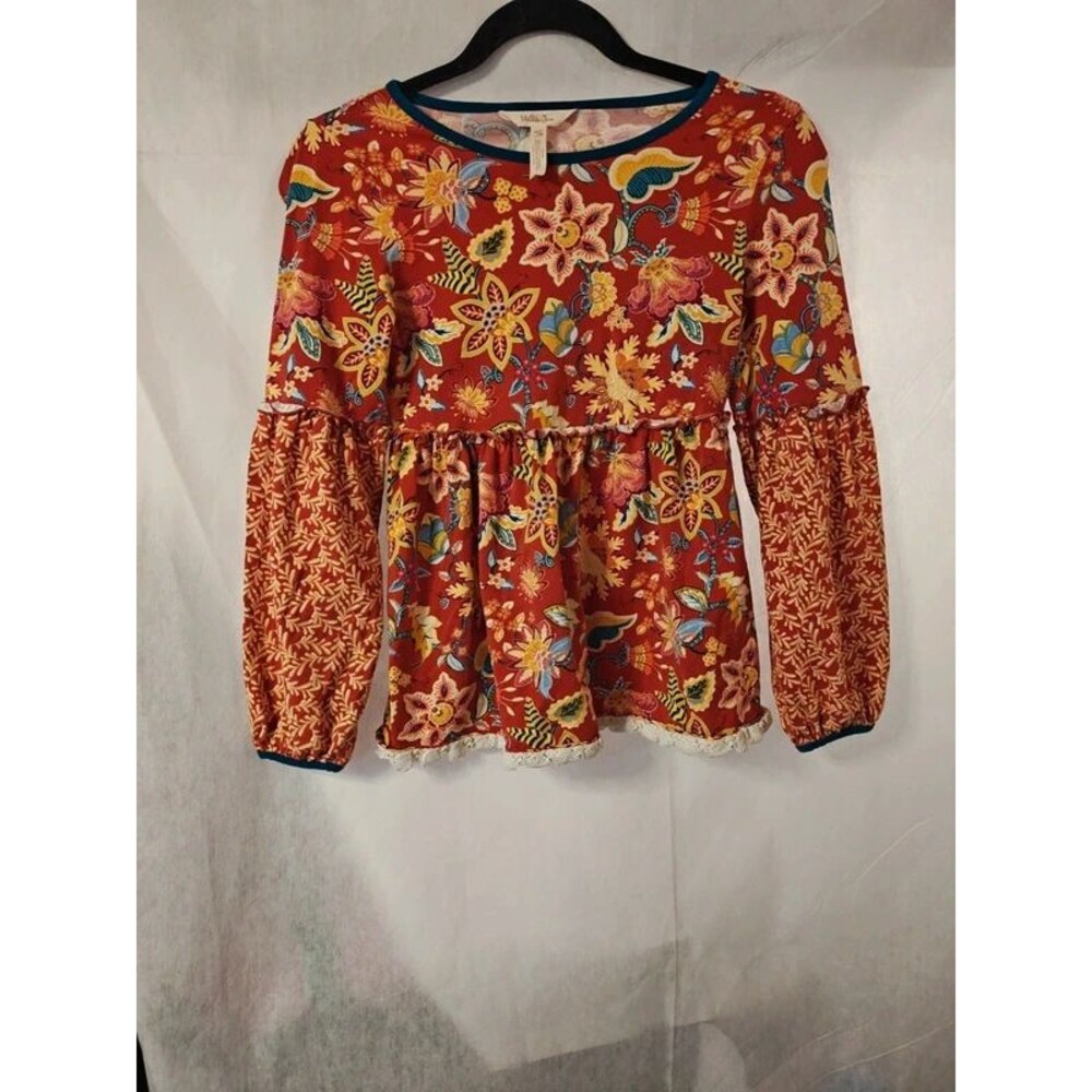 Matilda Jane Girls Size 12 Floral Long Sleeve Tunic Top